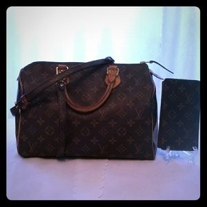 Louis Vuitton Speedy 30 & Checkbook Wallet